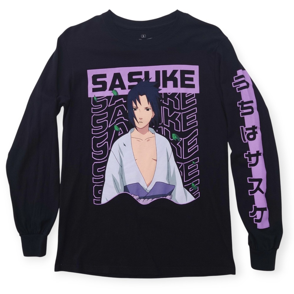 Naruto Shippuden Uchiha Sasuke Long Sleeve T Shirt Mens Small Ripple Junction